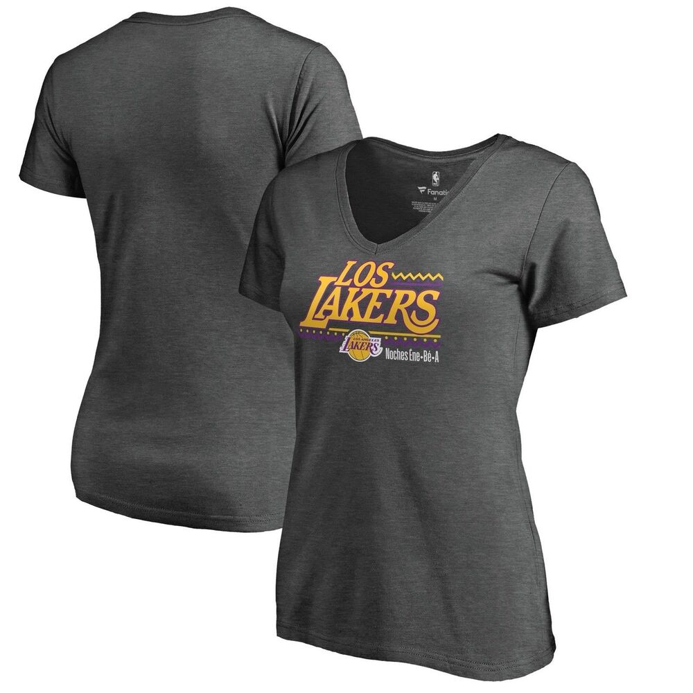 Los Angeles Lakers Noches Ene Be A T Shirt Womens XL Gray V Neck NWT Fanatics